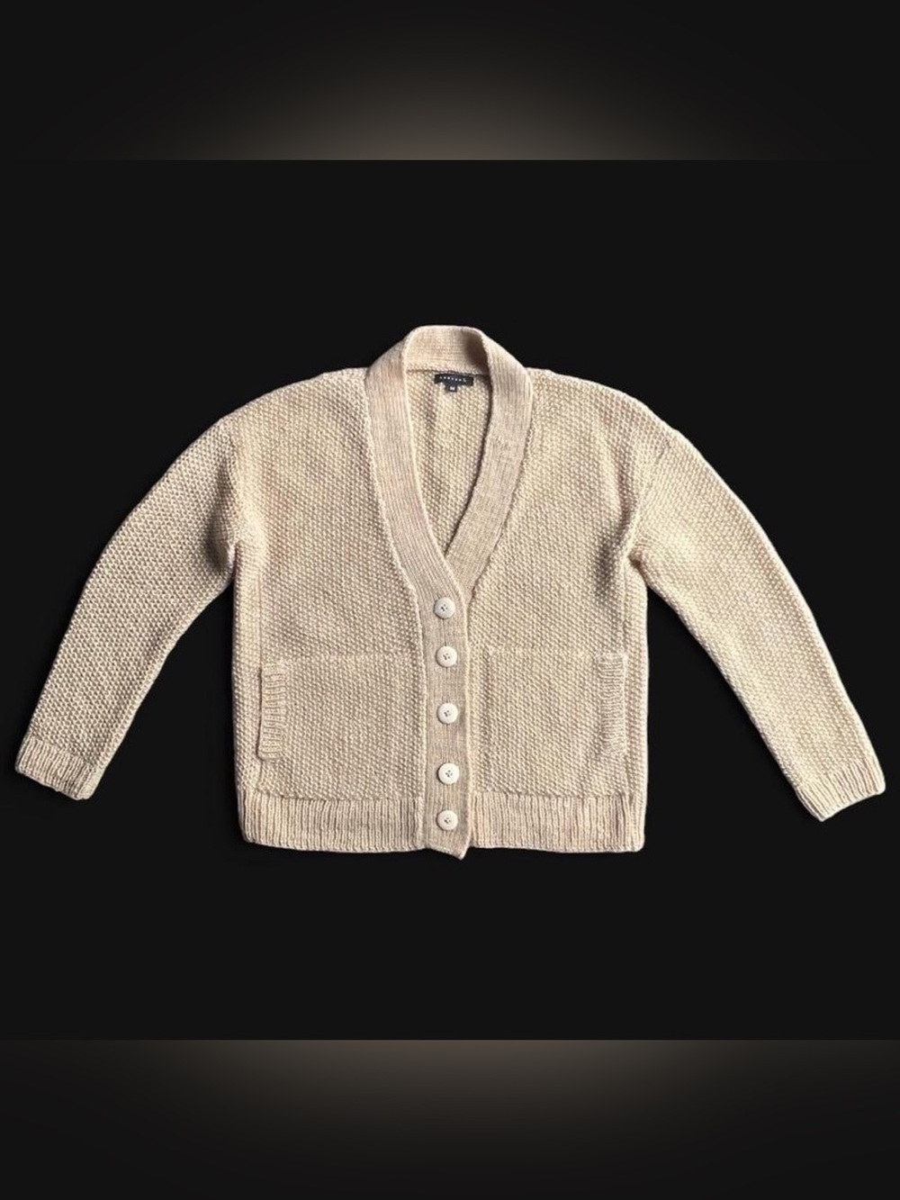 Tsuyumi cream wool hand knit cardigan in size M by designer Tsuyumi Nakasat